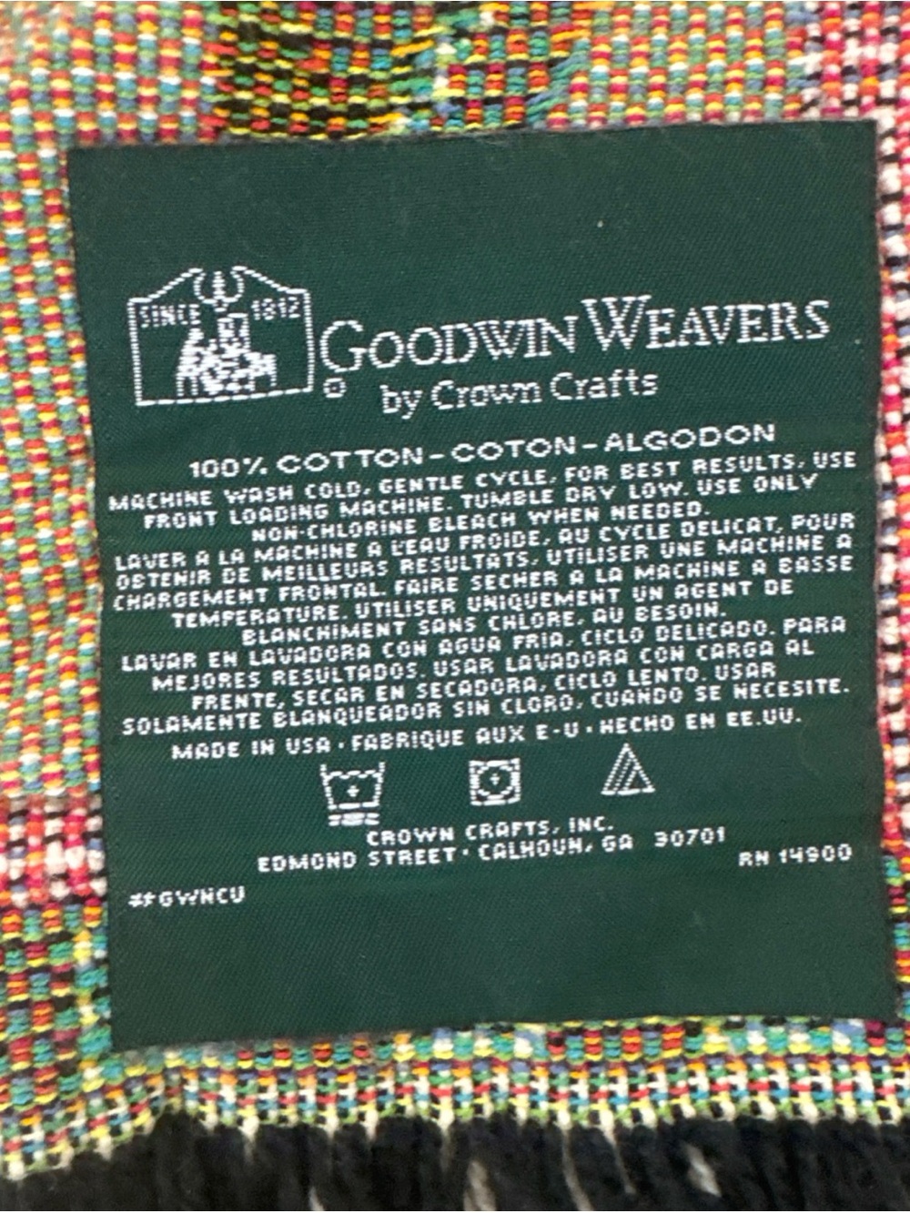 Goodwin Weavers Christmas Santa Old World Woven Tapestry Throw Blanket Bears - Picture 10 of 10